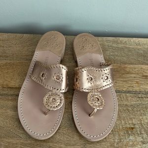 Jack Rogers Rose Gold Metallic Original Flats Size 10